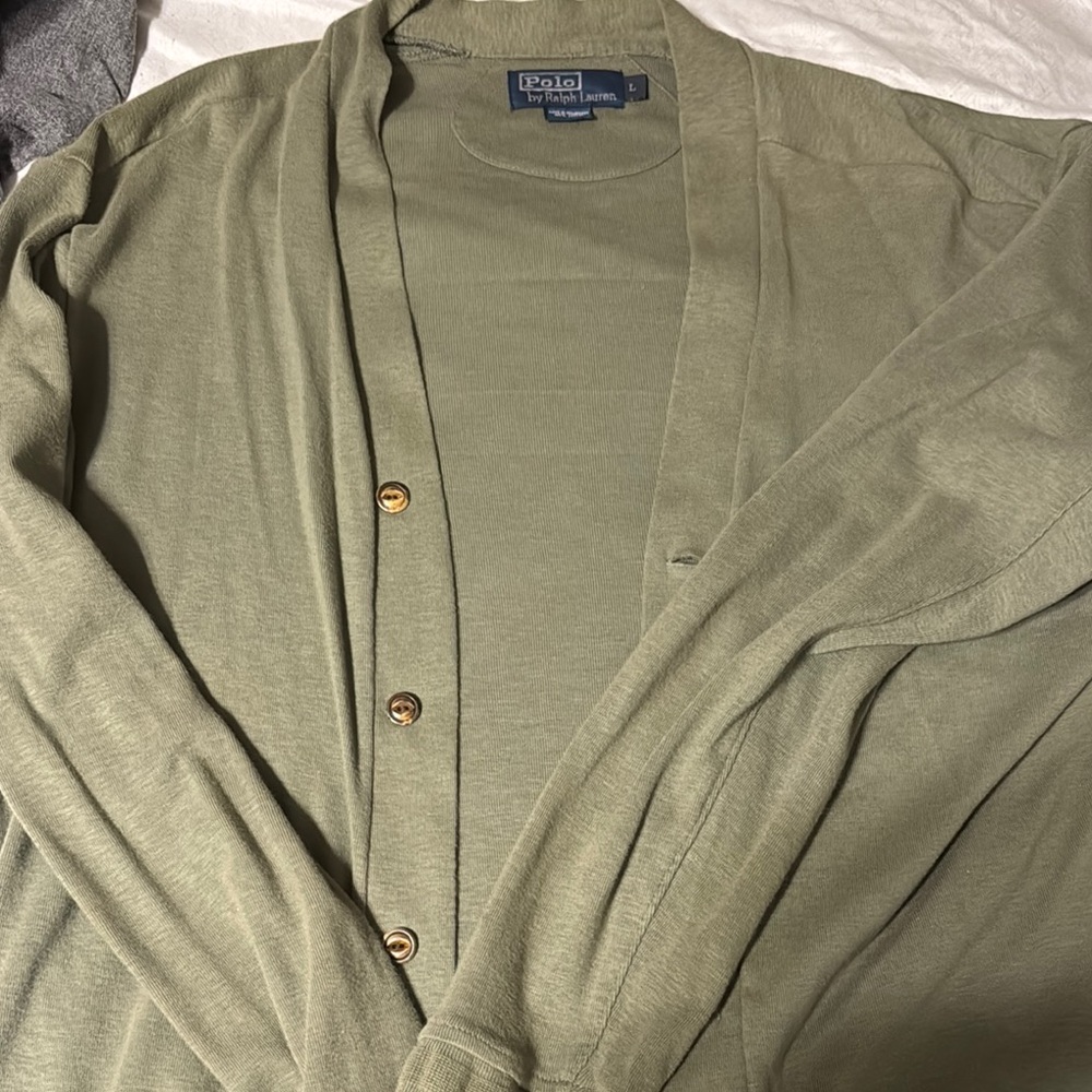 Green Button-Up Cardigan